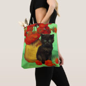 Van Gogh Black Kitten Red Blume Tasche (Von Nahem)