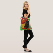 Van Gogh Black Kitten Red Blume Tasche (Am Model)