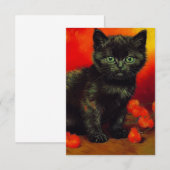 Van Gogh Black Kitten RSVP Karte (Vorne/Hinten)