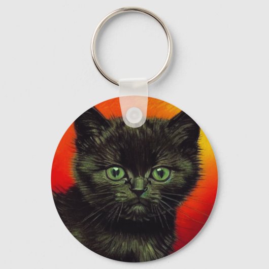 Van Gogh Black Kitten Schlüsselanhänger (Vorderseite)