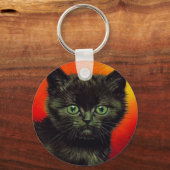 Van Gogh Black Kitten Schlüsselanhänger (Vorderseite)