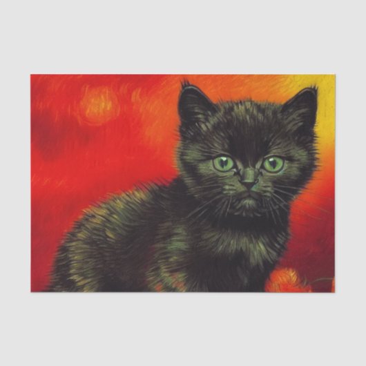 Van Gogh Black Kitten Seidenpapier (Vorderseite)