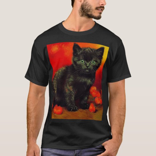 Van Gogh Black Kitten T-Shirt (Vorderseite)