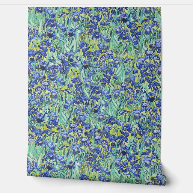 Van Gogh Blaues Iris-Muster Tapete (Abrollen)