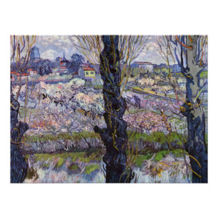 Van Gogh Blick auf Arles Blühende Obstgärten Druck