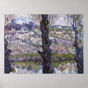 Van Gogh Blick auf Arles blühende Obstgärten Kunst Poster