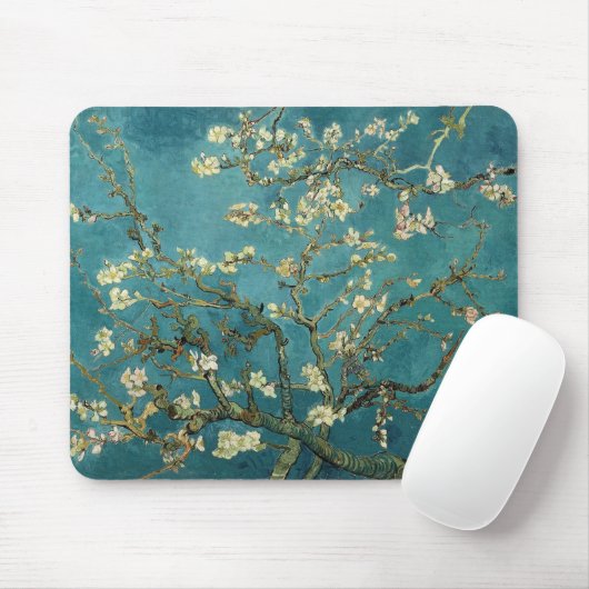 Van Gogh Blossoming Almond Tree Mousepad (Mit Mouse)