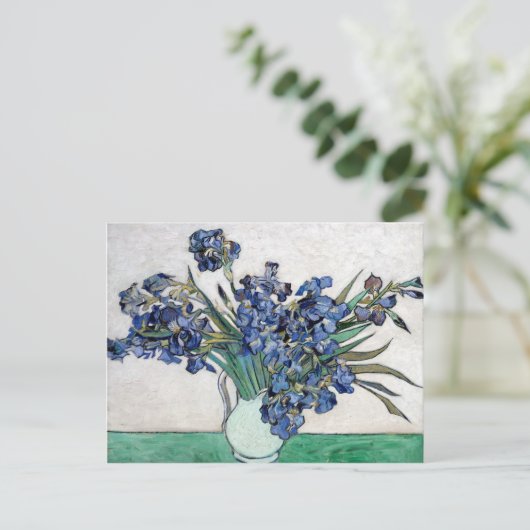 Van Gogh Blue Irises Postkarte (Stehend Vorderseite)