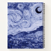 Van Gogh Blue Rendition The Starry Night Art Notizblock (Rückseite)