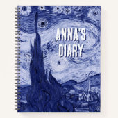Van Gogh Blue Rendition The Starry Night Art Notizblock (Vorderseite)