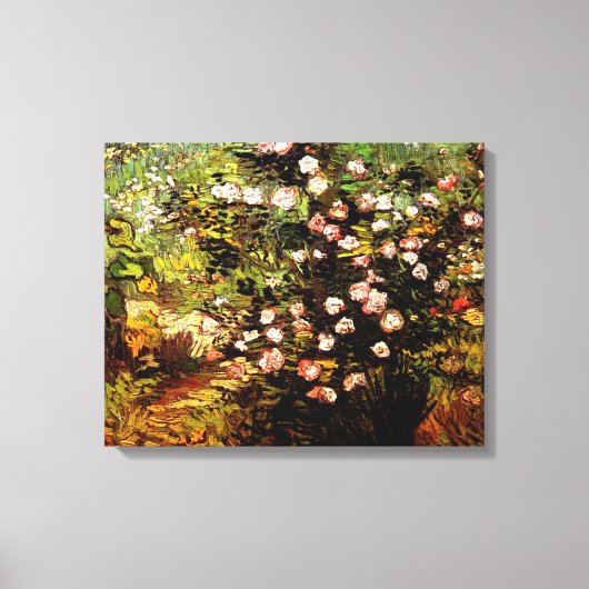 Van Gogh - blühende Rose Bush Leinwanddruck (Vorderseite)