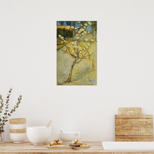 Van Gogh - Blühender Birnenbaum Poster (Küche)