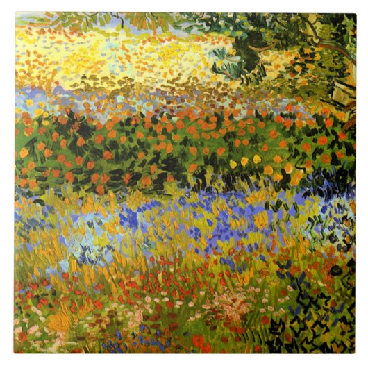 Van Gogh - Blühender Garten Fliese (Vorderseite)