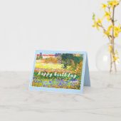 VAN GOGH "Blühender Garten mit Pfad" Geburtstag Karte (Gelbe Blume)