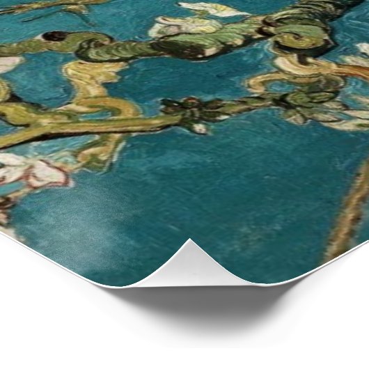 Van Gogh - blühender Mandelbaum Poster (Ecke)