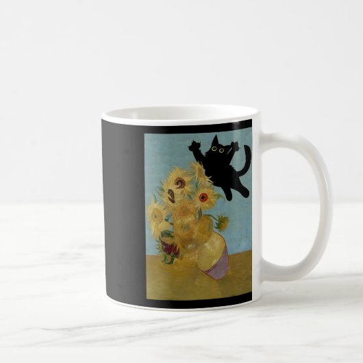 Van Gogh Blume Cat Sunflowers Kaffeetasse (Rechts)