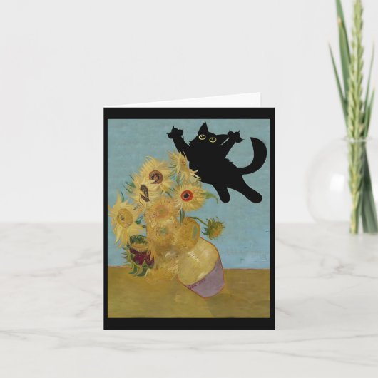 Van Gogh Blume Cat Sunflowers Karte (Vorderseite)