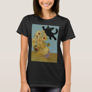 Van Gogh Blume Cat Sunflowers T-Shirt