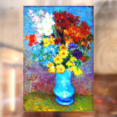 Van Gogh-Blume in einer Blauen Vase Fensteraufkleber (Blatt 2)