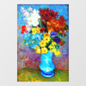 Van Gogh-Blume in einer Blauen Vase Fensteraufkleber (Blatt)