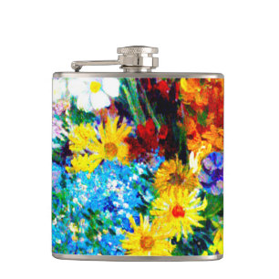 Van Gogh-Blume in einer Blauen Vase Flachmann