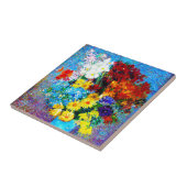 Van Gogh-Blume in einer Blauen Vase Fliese (Seite)