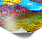 Van Gogh-Blume in einer Blauen Vase Fotodruck (Ecke)