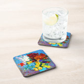 Van Gogh-Blume in einer Blauen Vase Getränkeuntersetzer (Rechte Seite)