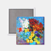 Van Gogh-Blume in einer Blauen Vase Magnet (Vorderseite/Rückseite)