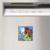 Van Gogh-Blume in einer Blauen Vase Magnet (In Situ (Geschirrspüler))