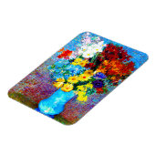 Van Gogh-Blume in einer Blauen Vase Magnet (Linke Seite)