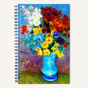 Van Gogh-Blume in einer Blauen Vase Notizblock