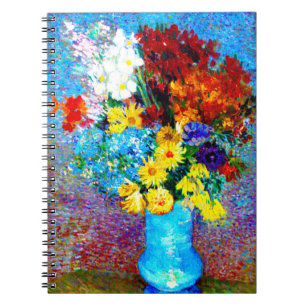 Van Gogh-Blume in einer Blauen Vase Notizblock
