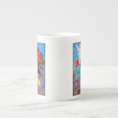 Van Gogh-Blume in einer Blauen Vase Porzellantasse (Vorderseite)