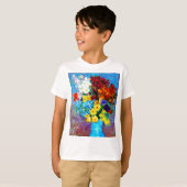 Van Gogh-Blume in einer Blauen Vase T-Shirt (Vorne ganz)