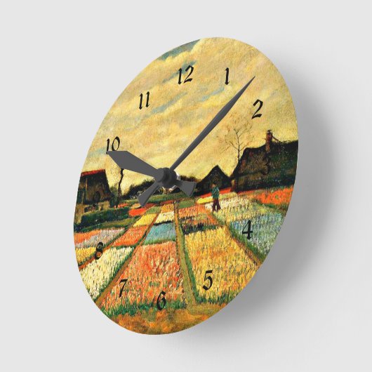 Van Gogh - Blume in Holland Runde Wanduhr (Winkel)