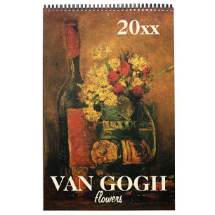 Van Gogh-Blume mit Poppies, Iren, Sonnenblumen Kalender