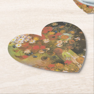 Van Gogh Blumen-Stillleben Rote Mohnblumen & Rosen Untersetzer