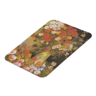 Van Gogh Blumen-Stillleben Rote Mohnblumen und Ros Magnet