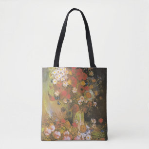 Van Gogh Blumen-Stillleben Rote Mohnblumen und Ros Tasche