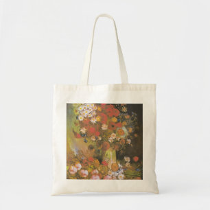 Van Gogh Blumen-Stillleben Rote Mohnblumen und Ros Tragetasche