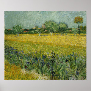 Van Gogh - Blumenfeld in Arles Poster