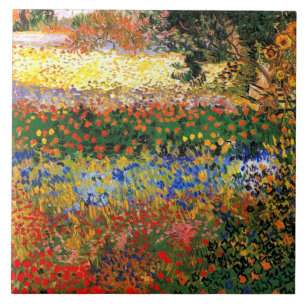 Van Gogh - Blumengarten, feine Kunstmalerei, Fliese