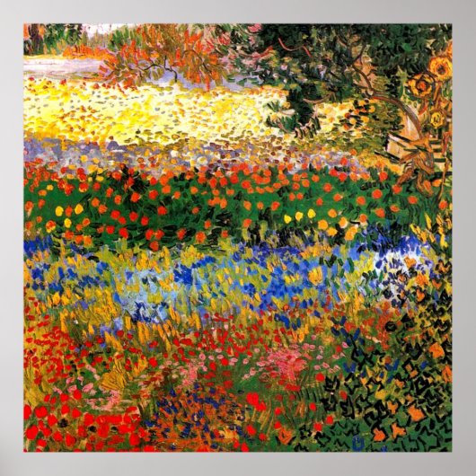 Van Gogh - Blumengarten, feine Kunstmalerei, Poster (Vorne)