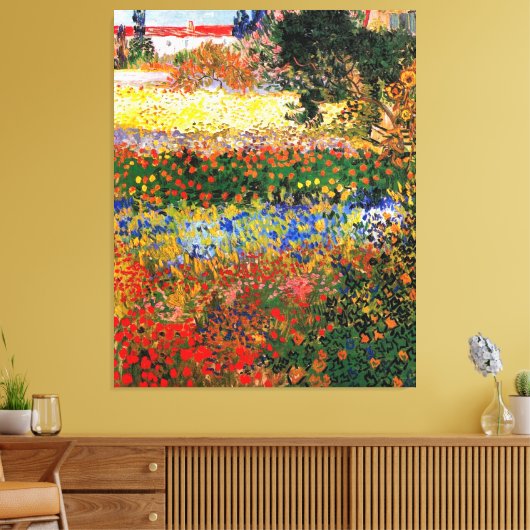 Van Gogh - Blumengarten Leinwanddruck (Insitu (Wohnzimmer))