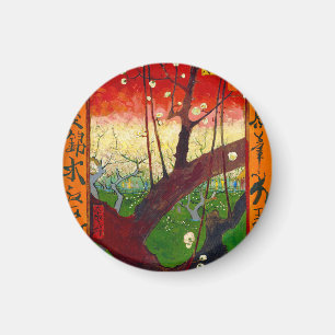Van Gogh Blüten tragender Pflaumenbaum nach Hirosh Magnet