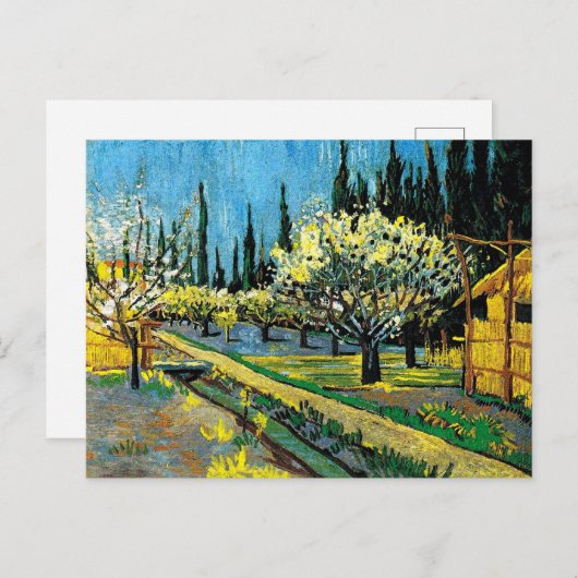 van gogh - Blütengarten, Postkarte (Vorne/Hinten)