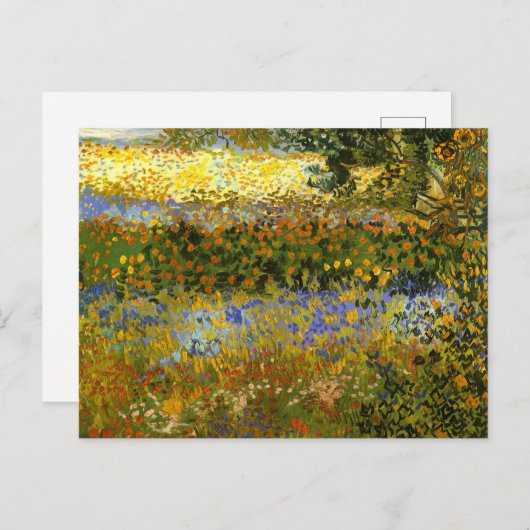 Van Gogh - Blütengarten, Postkarte (Vorne/Hinten)
