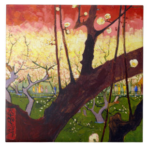 Van Gogh Blütenpflaume nach Hiroshige Fliese