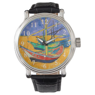 Van Gogh Boats Impressionismus Beach Armbanduhr